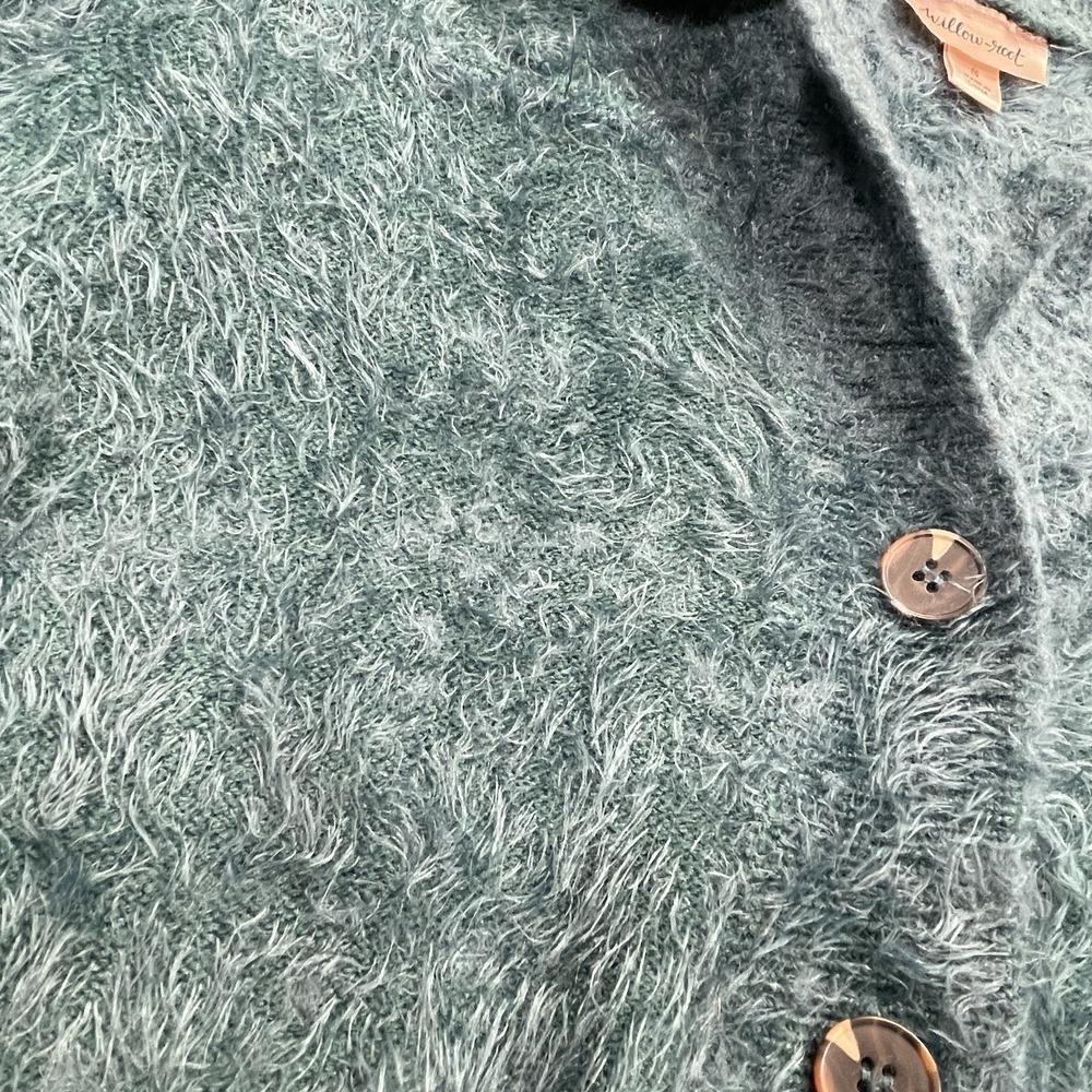 Willow & Root Women's Crop Button Up Sweater Sz Small L/S Collared Fuzzy Thick - Picture 5 of 8